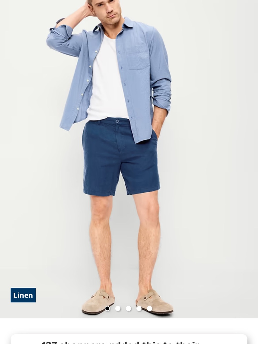 Old Navy Men's Red & Teal Linen shorts